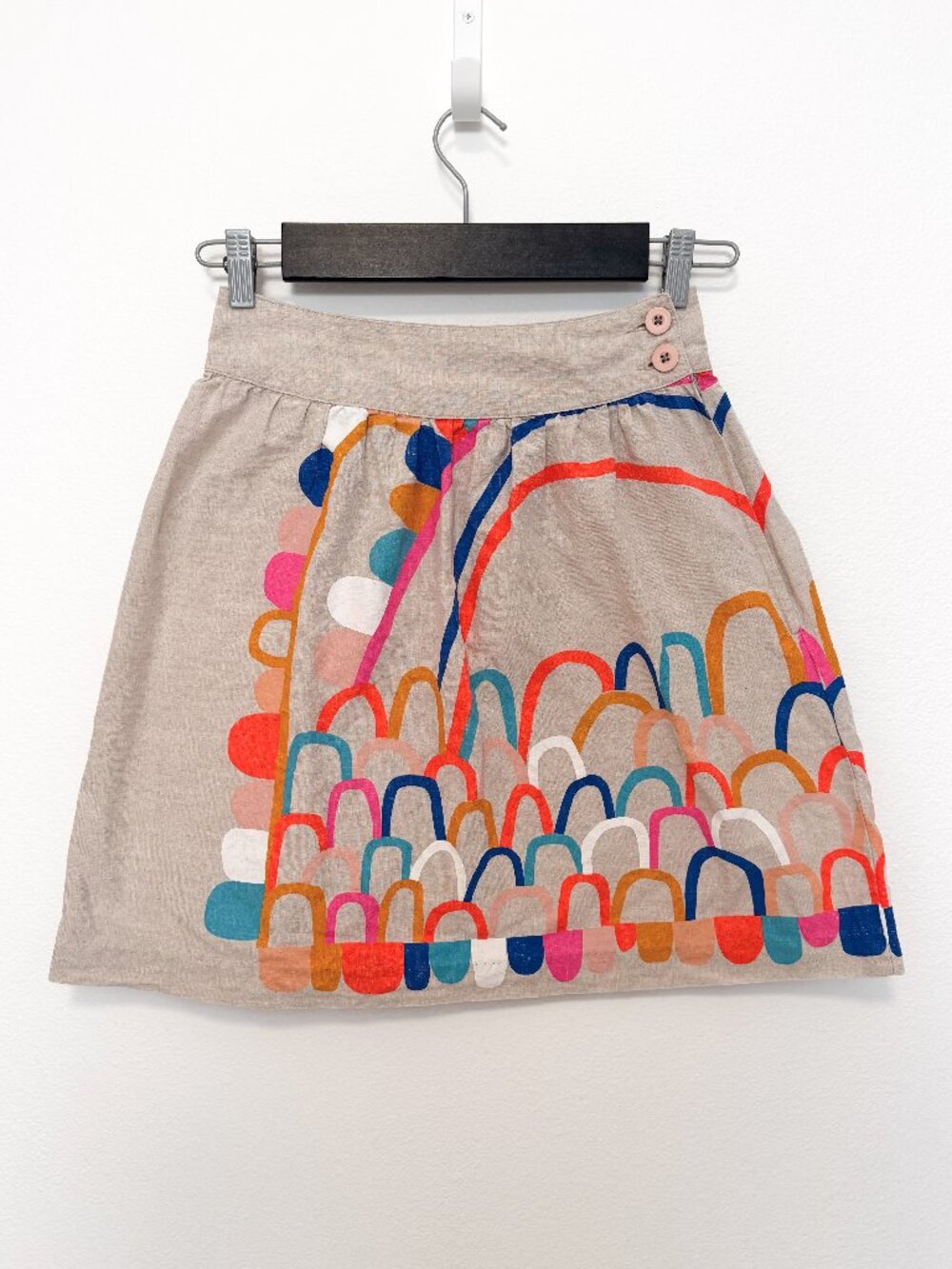 Gorman x Castle Colorful Linen Mini Skirt Size AU 8 / US 4
